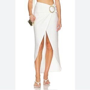 Gigi C Estelle Skirt in Geo Knit fabric. Pearl (white). Sz S. NWT RP $190